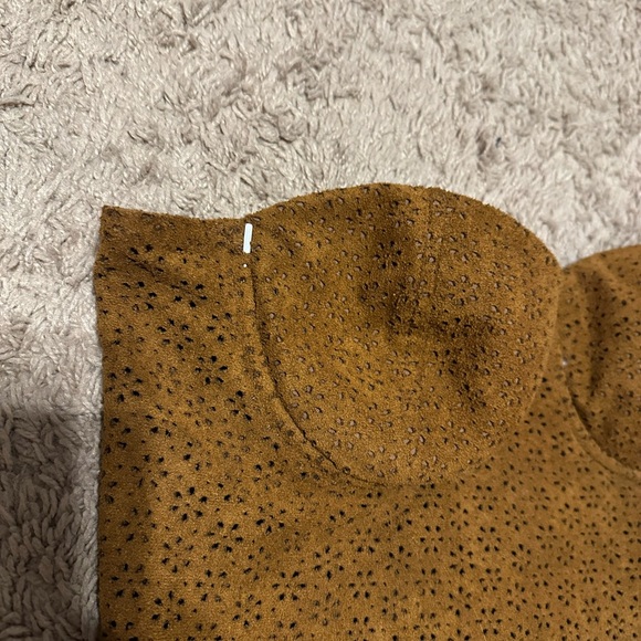 Brown Patterned Strapless Top - Picture 3 of 5